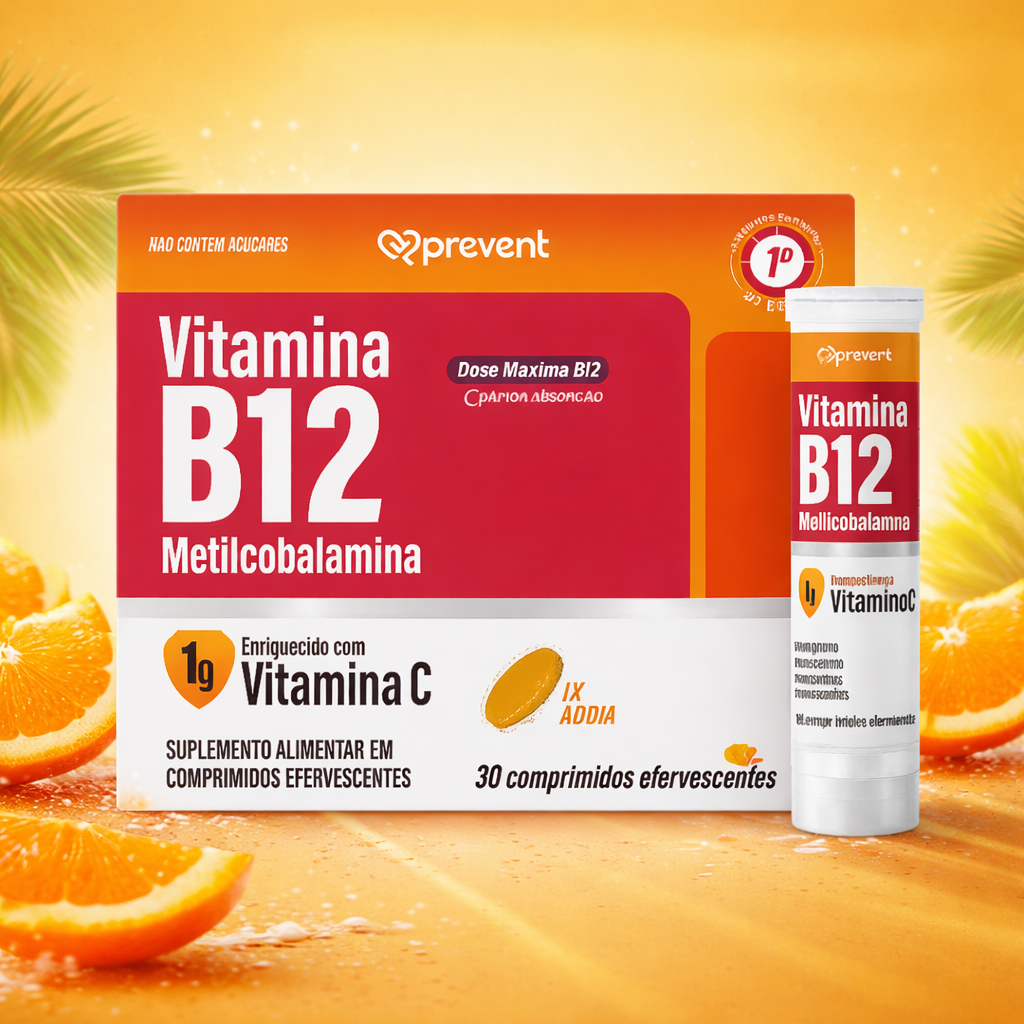 Vitamina B12 Metilcobalamina Frutas Vermelhas C/30 Comprimidos - Prevent Pharma
