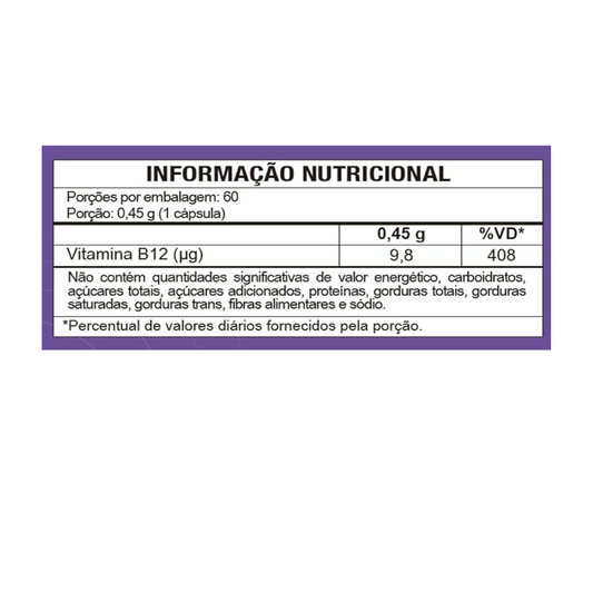 Vitamina B12 metilcobalamina C/60 Cápsulas - Maltta