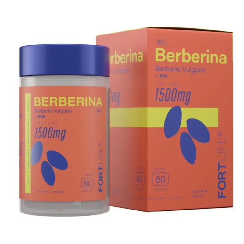 Berberina 500mg Por Dose C/60 Cápsulas - Fortlife