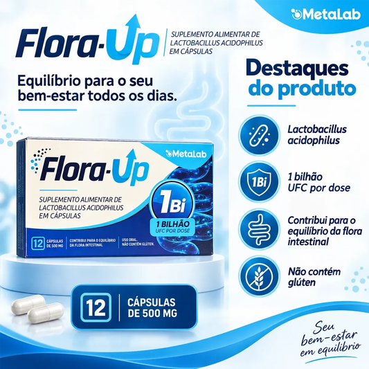 Flora Up Probióticos Lactobacilos 500mg 12 Cápsulas - Metalab