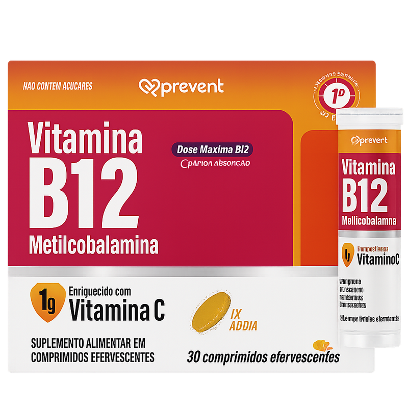 Vitamina B12 Metilcobalamina Laranja C/30 Comprimidos - Prevent Pharma