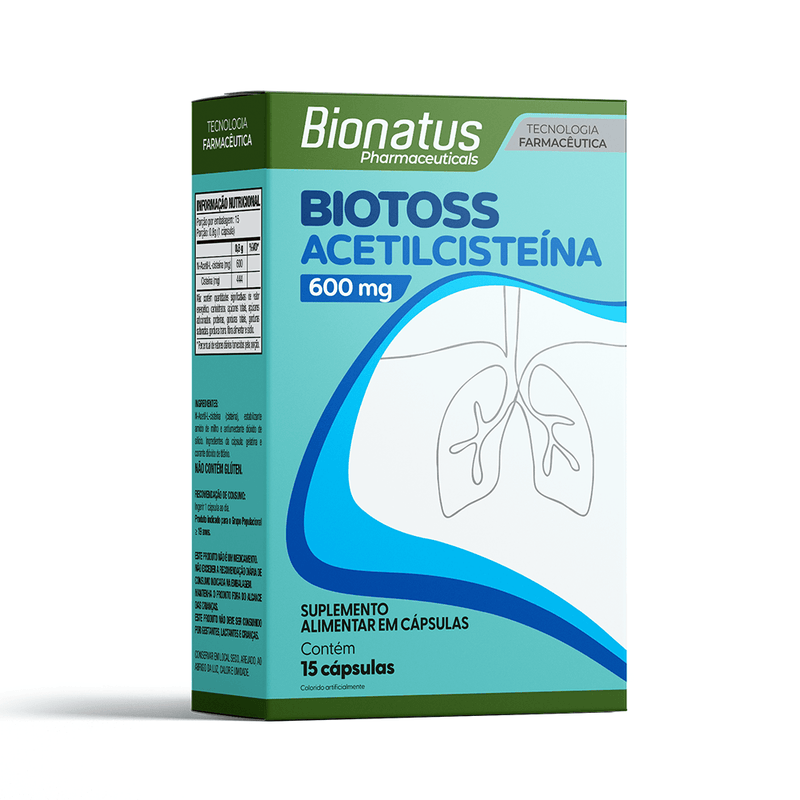 Biotoss Acetilcisteina 600mg C/15 Cápsulas - Bionatus