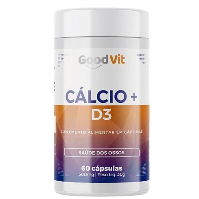 Cálcio + Vitamina D3 Ossos 500mg 60 Cápsulas Good Vit