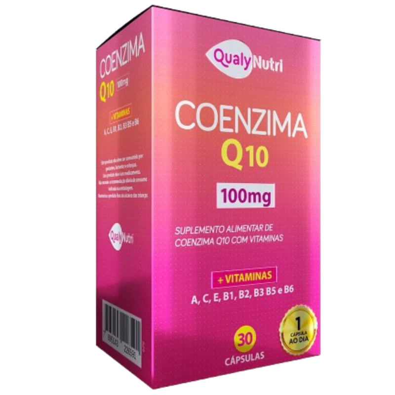 Coenzima Q10 100MG + Vit C/30 Cápsulas - Qualy Nutri