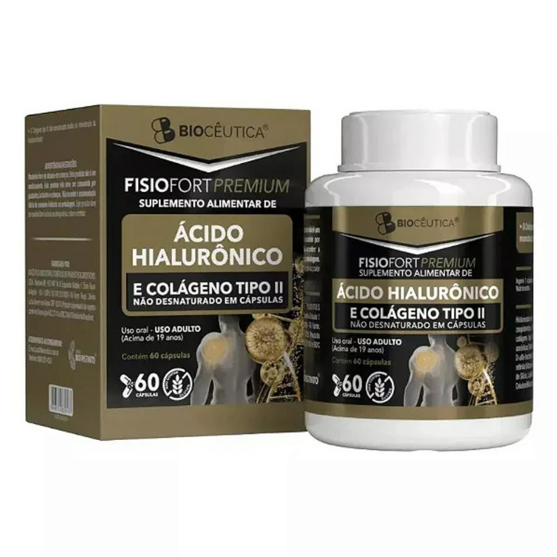 Ácido Hialurônico + Colágeno Tipo II C/60 Cápsulas - BioCêutica