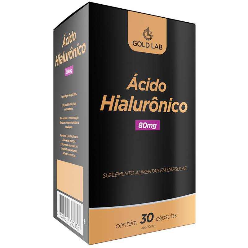 Ácido Hialurônico 80MG C/30 Cápsulas - Gold Lab
