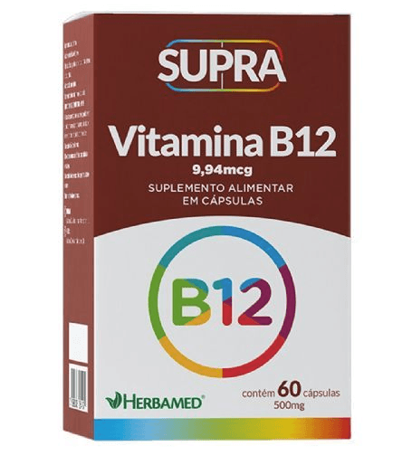 Supra Vitamina B12 500mg 60 Cápsulas - Herbamed