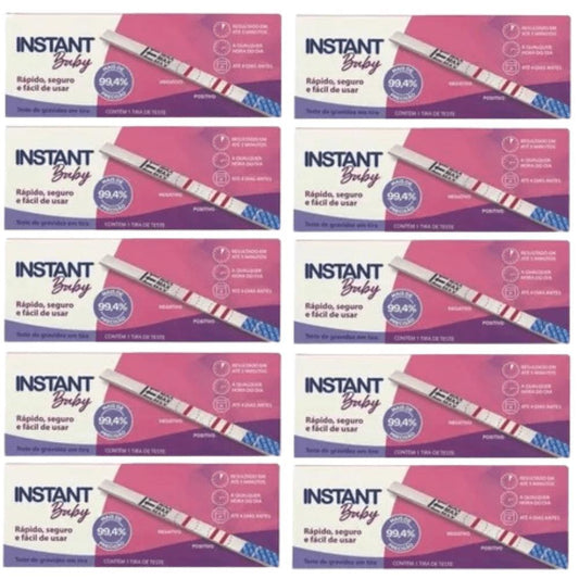 Kit 10 Caixas Teste de Gravidez Instant Baby Tira C/1