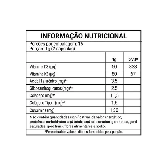 Arti Fenax Nem, Colágeno Tipo II, Cúrcuma, Vit K2 e D3) 30 Cápsulas - Flora Nativa