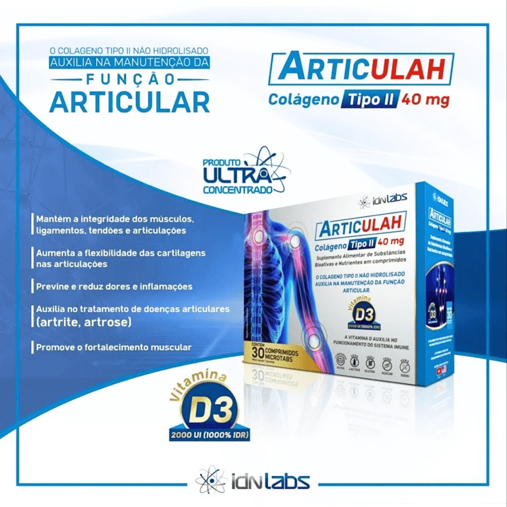 Articulah Colágeno Tipo II 40MG C/30 Comprimidos