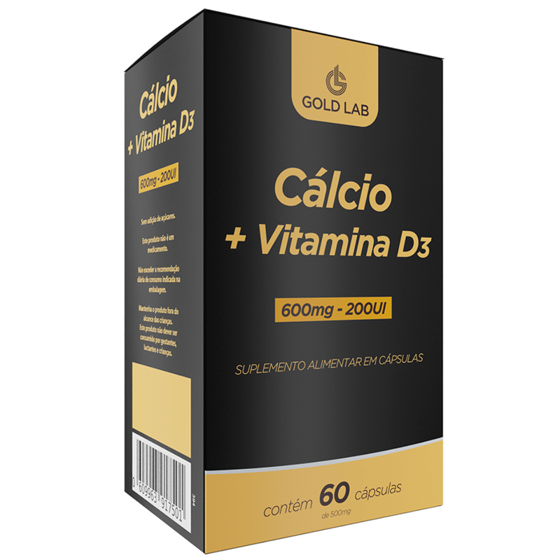 Cálcio +Vitamina D3 C/60 Cápsulas - Gold Lab