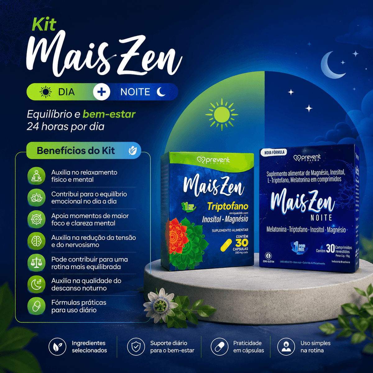 Kit Mais Zen Dia e Mais Zen Noite - Equilíbrio e Bem-Estar 24h