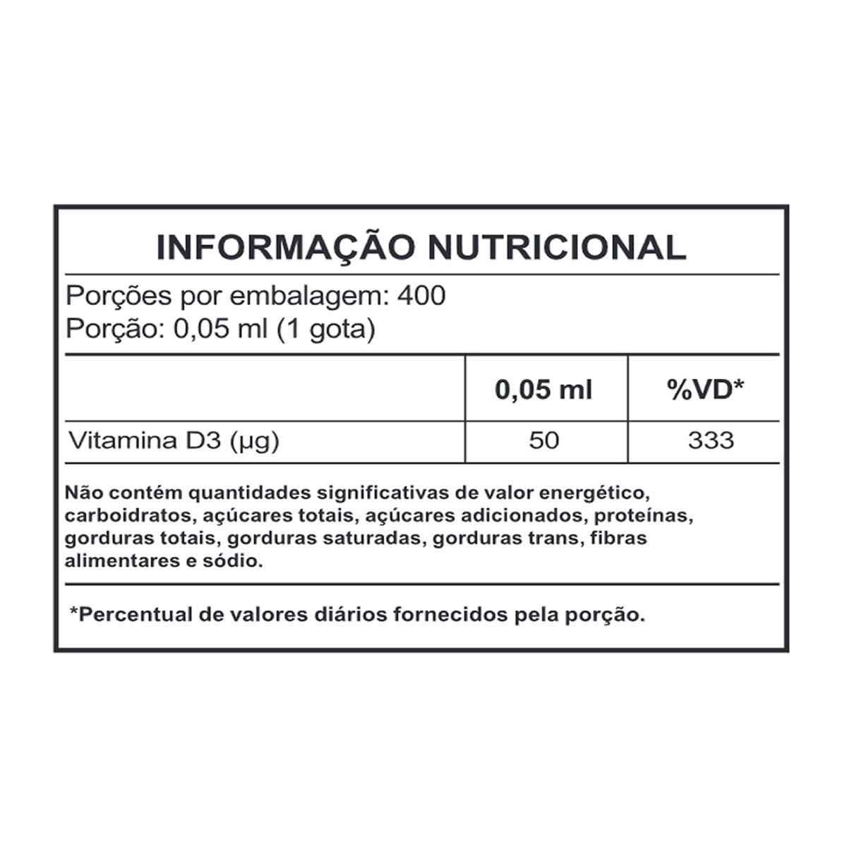 D‑Pro Vita 2000UI 20 mL Imunidade e Saúde dos Ossos - Herbamed