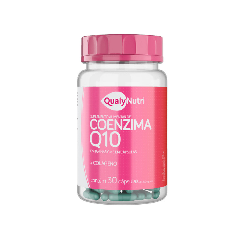 Coenzima Q10 Vitaminas C, E +Colágeno QualyNutri c/30 Cápsulas