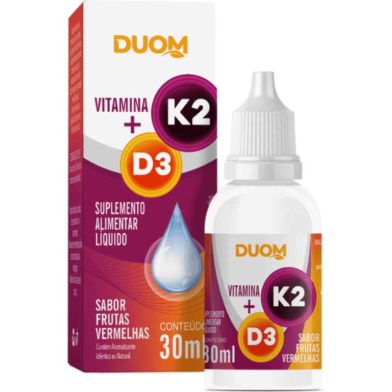 Vitamina K2 + D3 Sabor frutas vermelhas 30ml - Duom