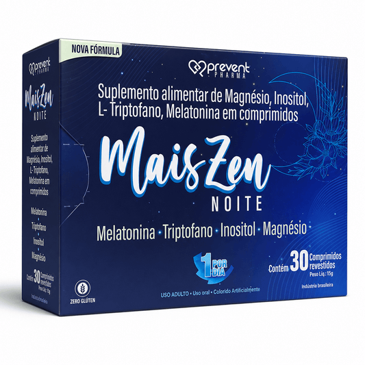 Kit C/3 Mais Zen Noite 30 Comprimidos Prevent Pharma Relaxamento e Bem Estar