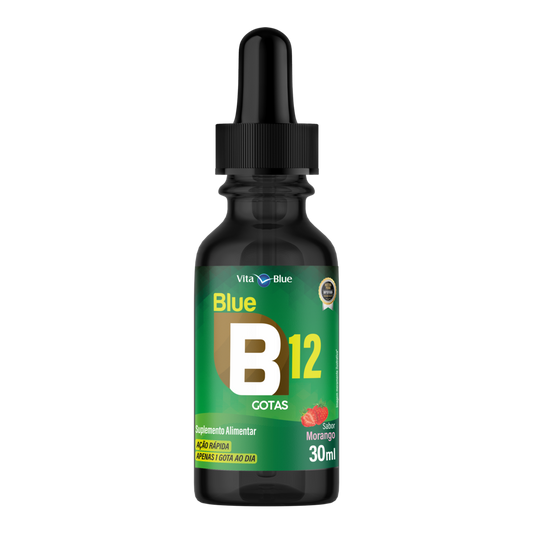 Blue B12 Gotas Vitamina B12 30ml Sabor Morango - Vita Blue