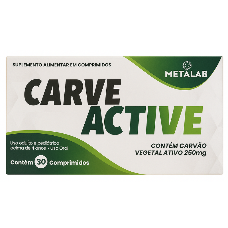 Carve Active Carvão Ativado C/30 Comprimidos - Metalab