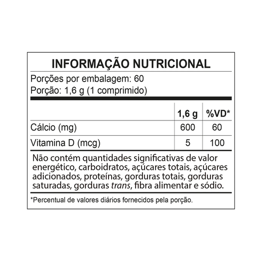 Cálcio + Vitamina D3 Ossos Fortes 60 Cápsulas Gold Lab