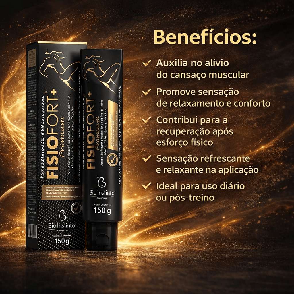 Kit C/5 Pomada Fisiofort+ Premium 150g Bio Instinto Relaxamento e Alívio Muscular
