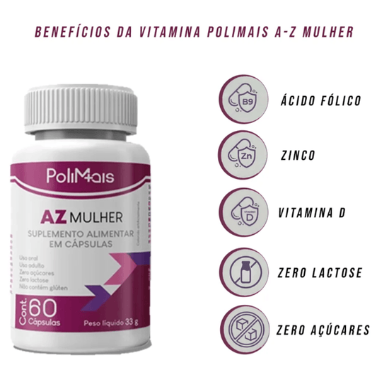 Vitaminas A-Z Mulher Polimais 60 Cápsulas | Nutriex