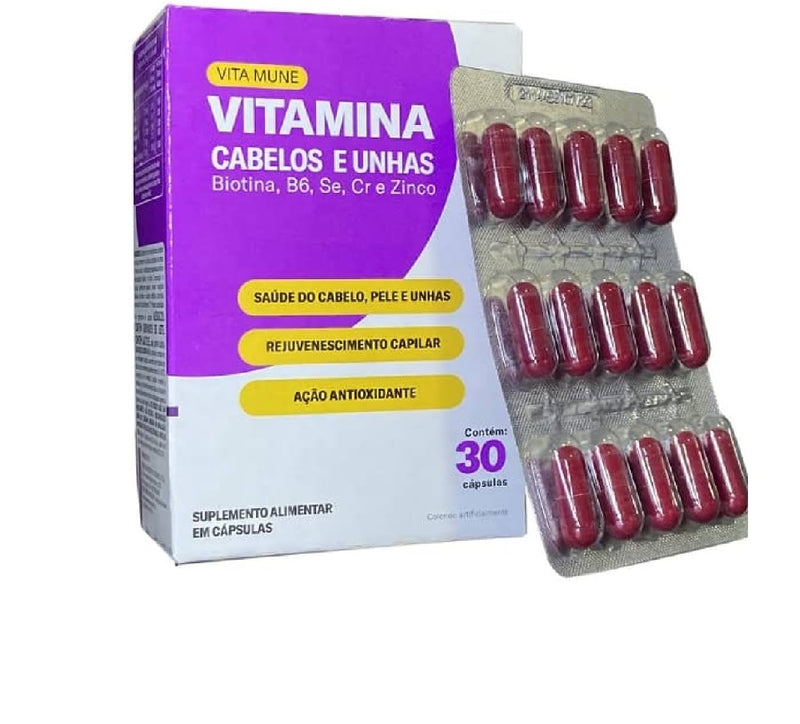 Vita Mune Cabelos E Unhas C/30 Cápsulas