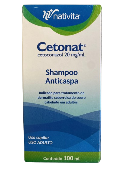 Shampoo Anticaspa Cetonat 100ml Cetoconazol 20mg Caspa e Seborreia - Nativita