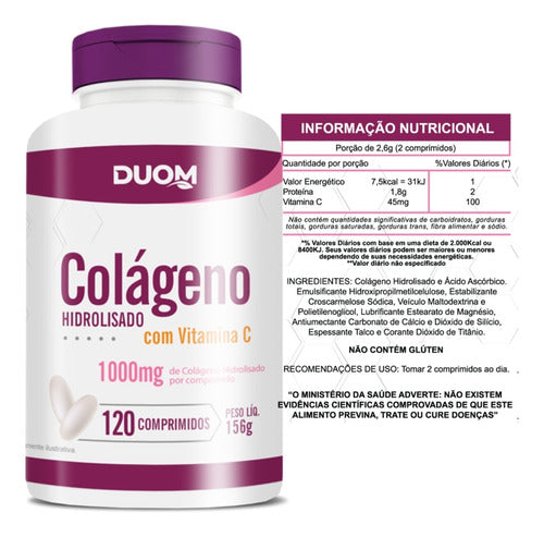 Colágeno + Vitamina C 1000MG C/60 Comprimidos - Duom