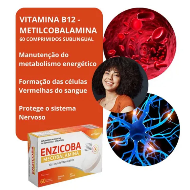 Enzicoba Vitamina B12 Mecobalamina 9,9 mcg  C/60 Comprimidos Subligual