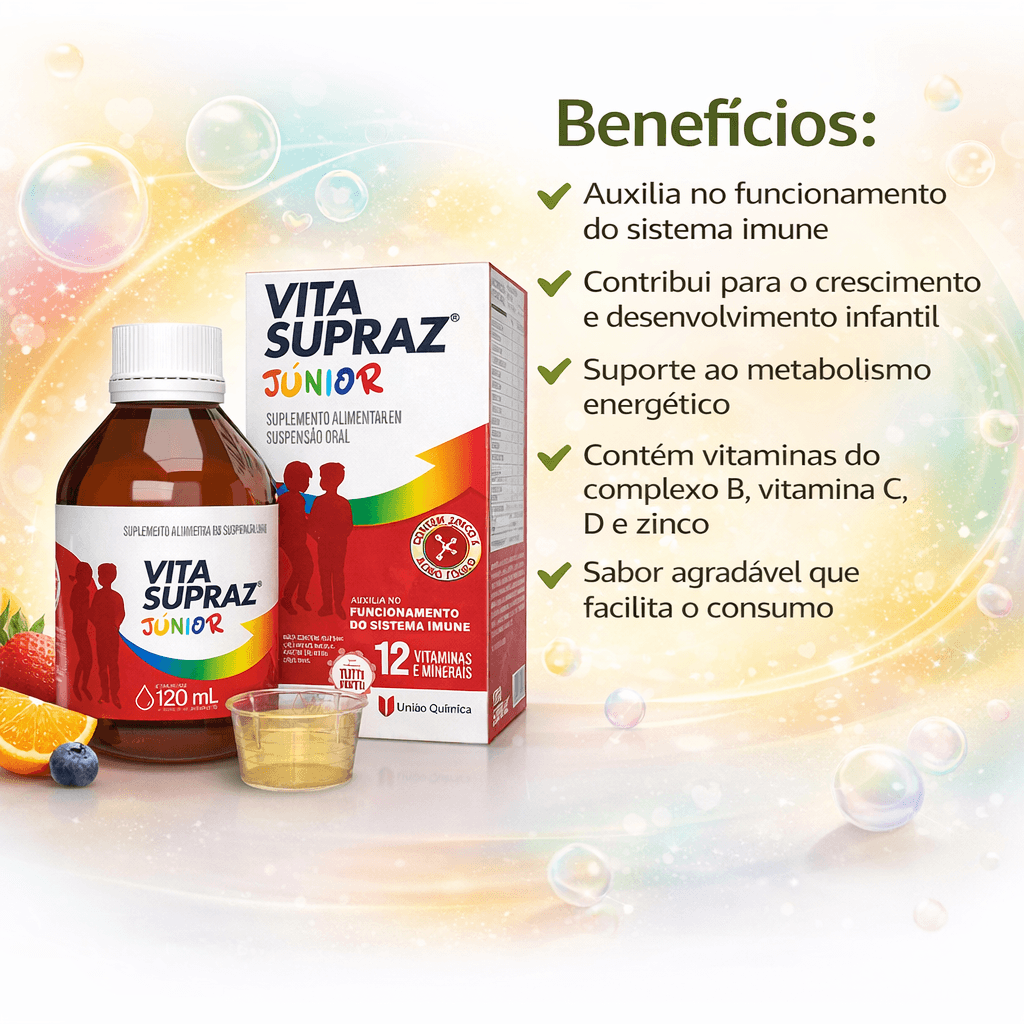 Vita Supraz Júnior 120ml Polivitamínico Infantil com Vitaminas e Minerais