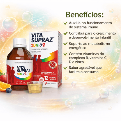 Vita Supraz Júnior 120ml Polivitamínico Infantil com Vitaminas e Minerais