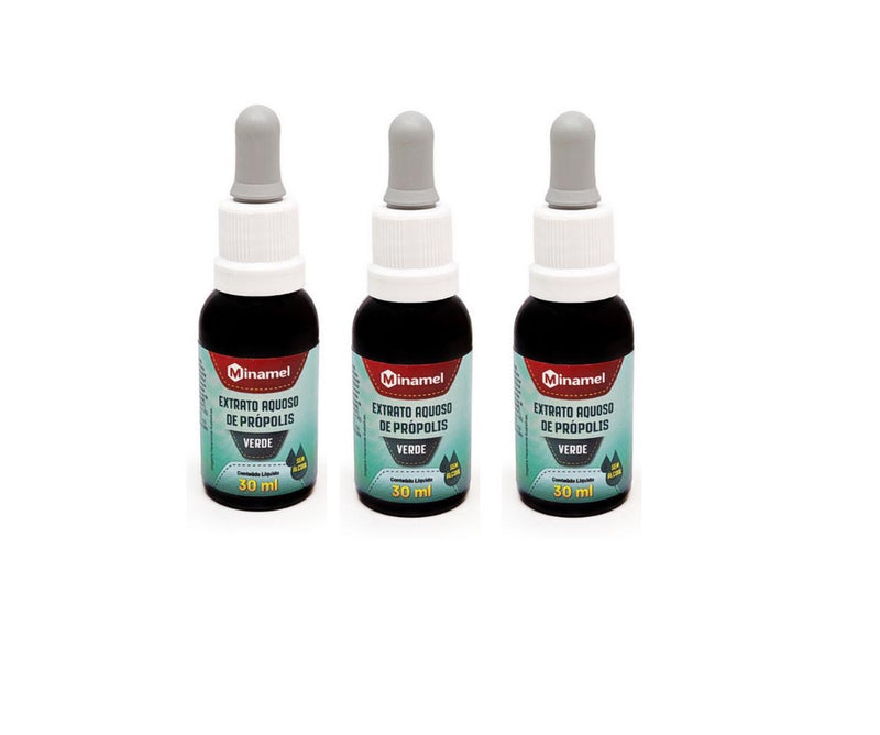 Kit C/3 Extrato de Própolis Aquoso Sol 30Ml - Minamel