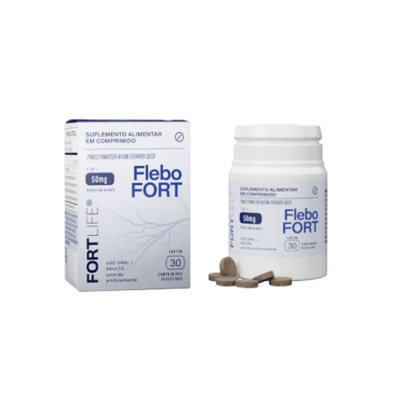 Suplemento Alimentar FleboFort com 30 Comprimidos FortLife