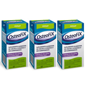 Kit 3 Caixas OsteoFix Cálcio D3 1250mg 200UI 60 Comprimidos