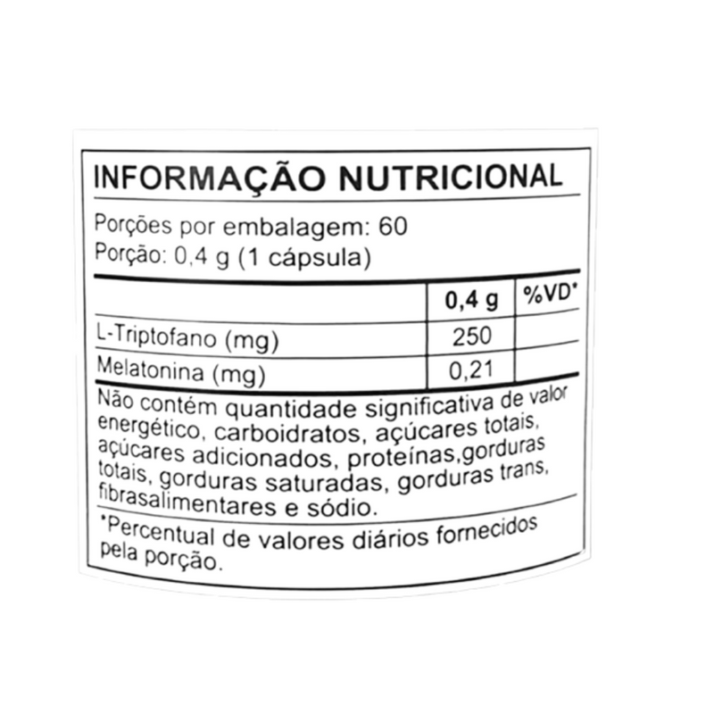 L-Calm + Melatonia e LTripofano C/60 Cápsulas - Shell Nutry