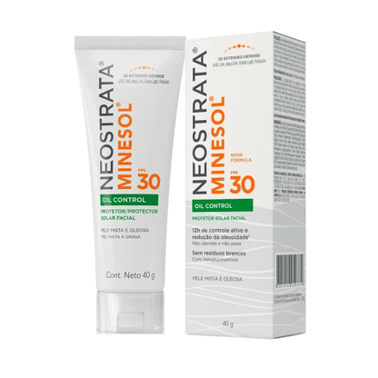 Neostrata Minesol Oil Control FPS 30 40g, protetor solar facial para peles mistas a oleosas com proteção UVA e UVB.