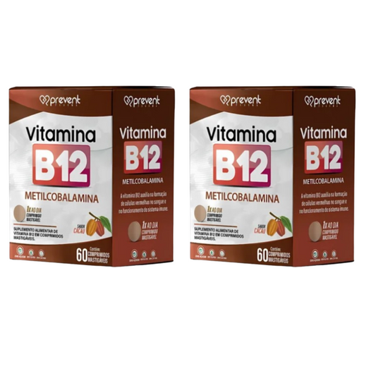 Kit C/2 Vitamina B12 Cacau C/60 Comprimidos - Prevent Pharma