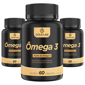 Kit C/3 Ômega 3 C/60 Cápsulas - Gold Lab