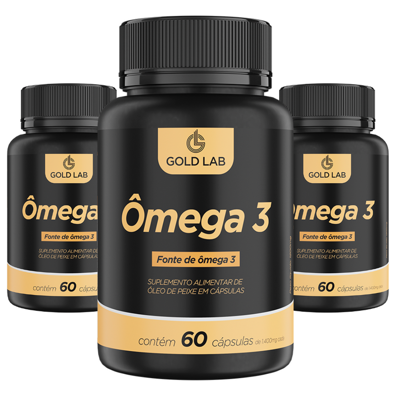 Kit C/3 Ômega 3 C/60 Cápsulas - Gold Lab