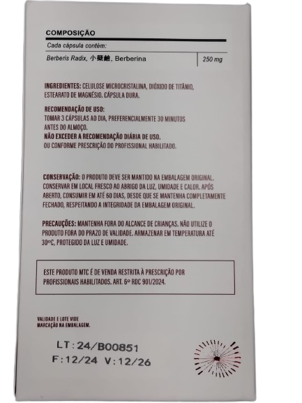 Berberina 250mg C/60 Cápsulas - Fortlife