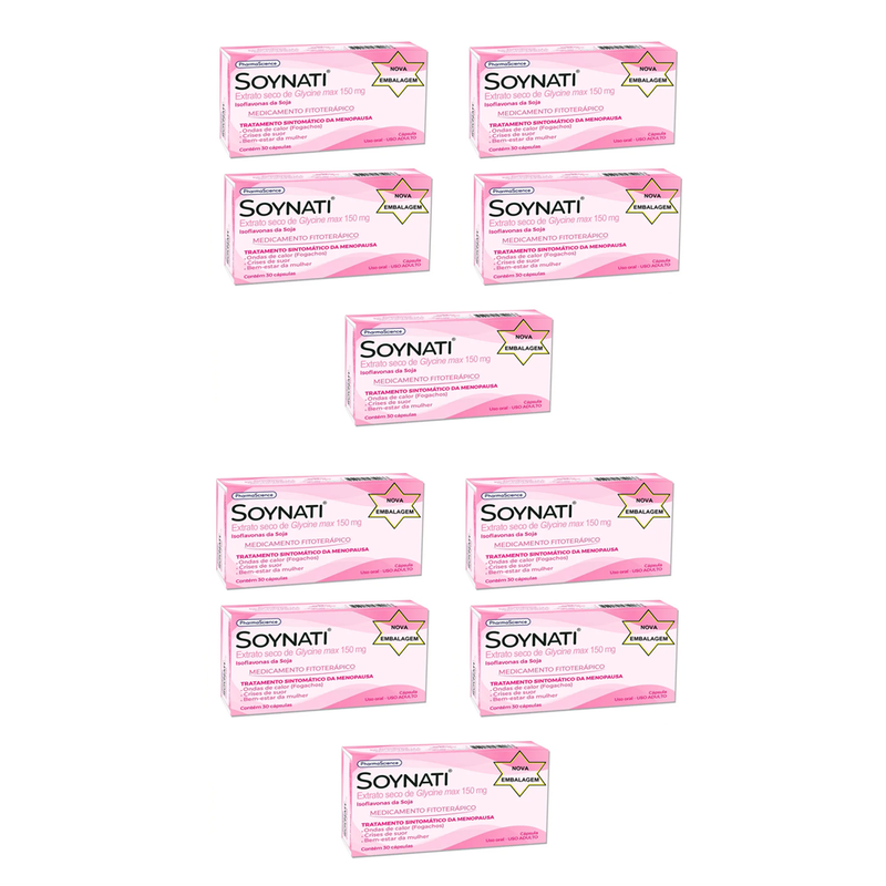 Kit 10 Soynati 150mg para menopausa 30 Cápsulas PharmaScience