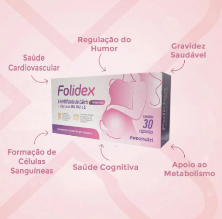 Folidex L-Metilfolato C/30 Cápsulas - Maxinutri