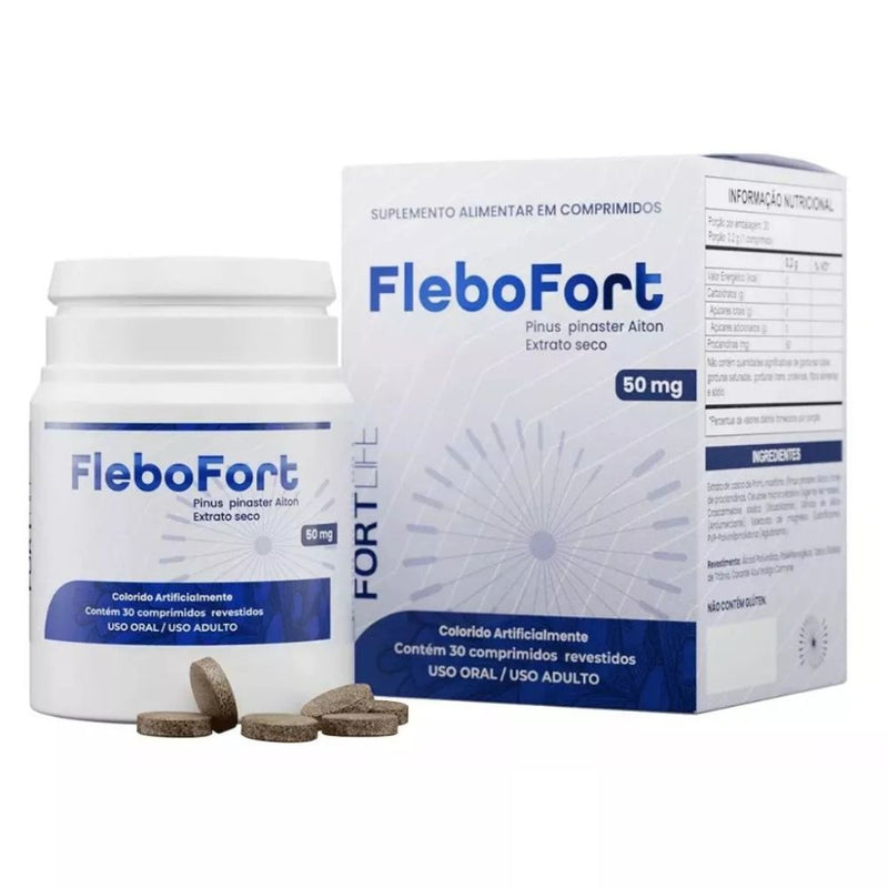 Suplemento Alimentar FleboFort com 30 Comprimidos FortLife