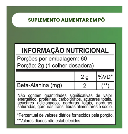 Beta-Alanina 120g - Resistência e Performance Muscular - Katinguá
