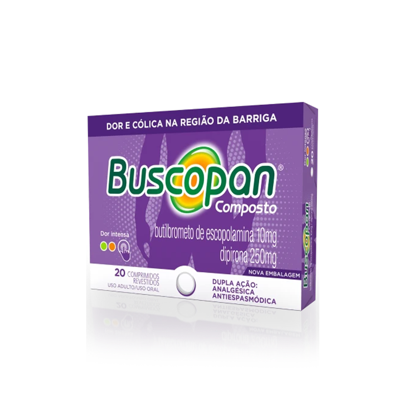 Buscopan Composto 10mg + 250mg 20 Comprimidos
