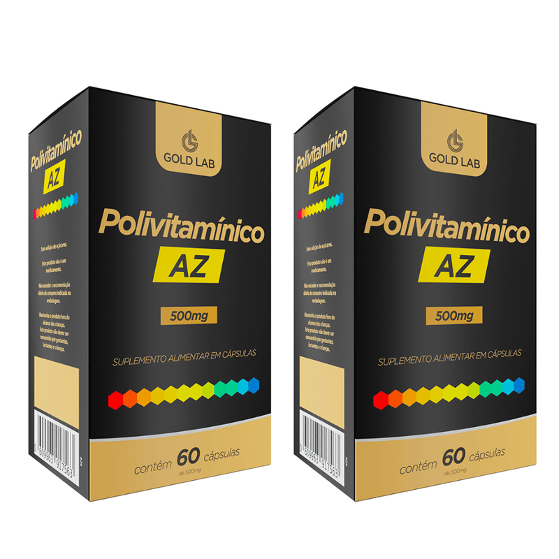 Kit C/2 Polivitamínico AZ C/60 Cápsulas - Gold Lab