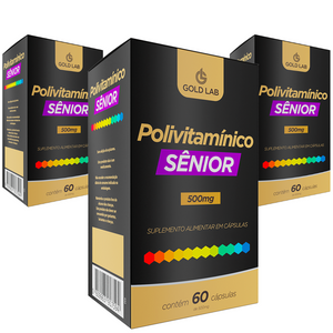 Kit 3 Caixas Polivitamínico Sênior Idosos 60 Cápsulas Gold Lab