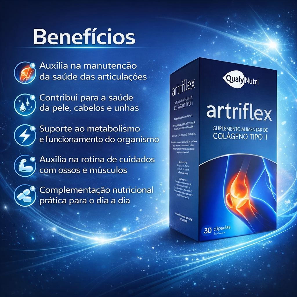 Artriflex Colágeno Tipo II 40mg C/30 Cápsulas - Qualy Nutri