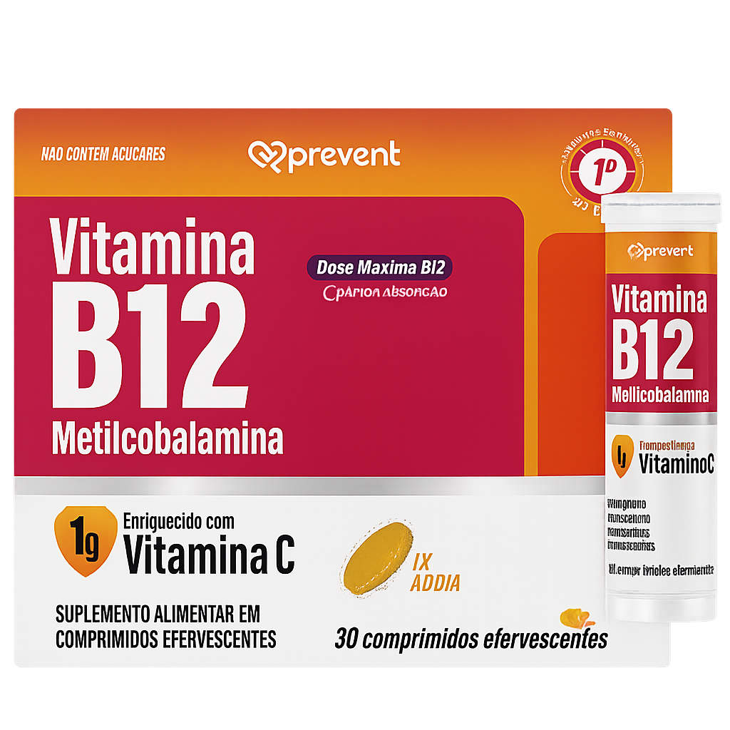 Vitamina B12 Metilcobalamina Laranja C/30 Comprimidos - Prevent Pharma