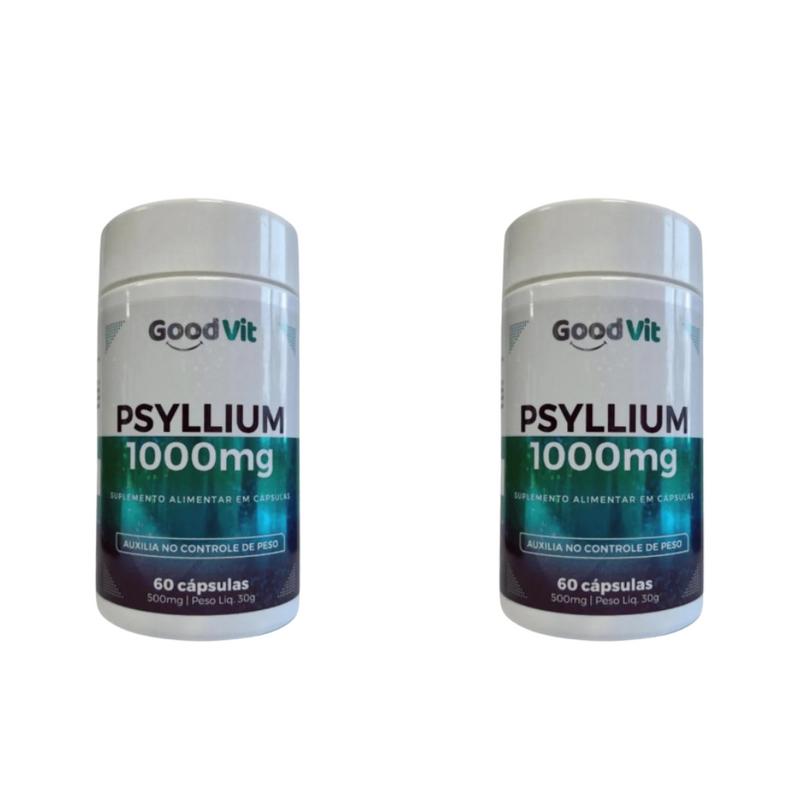 Kit C/2 Psyllium C/60 Cápsulas 1000mg - Good vit